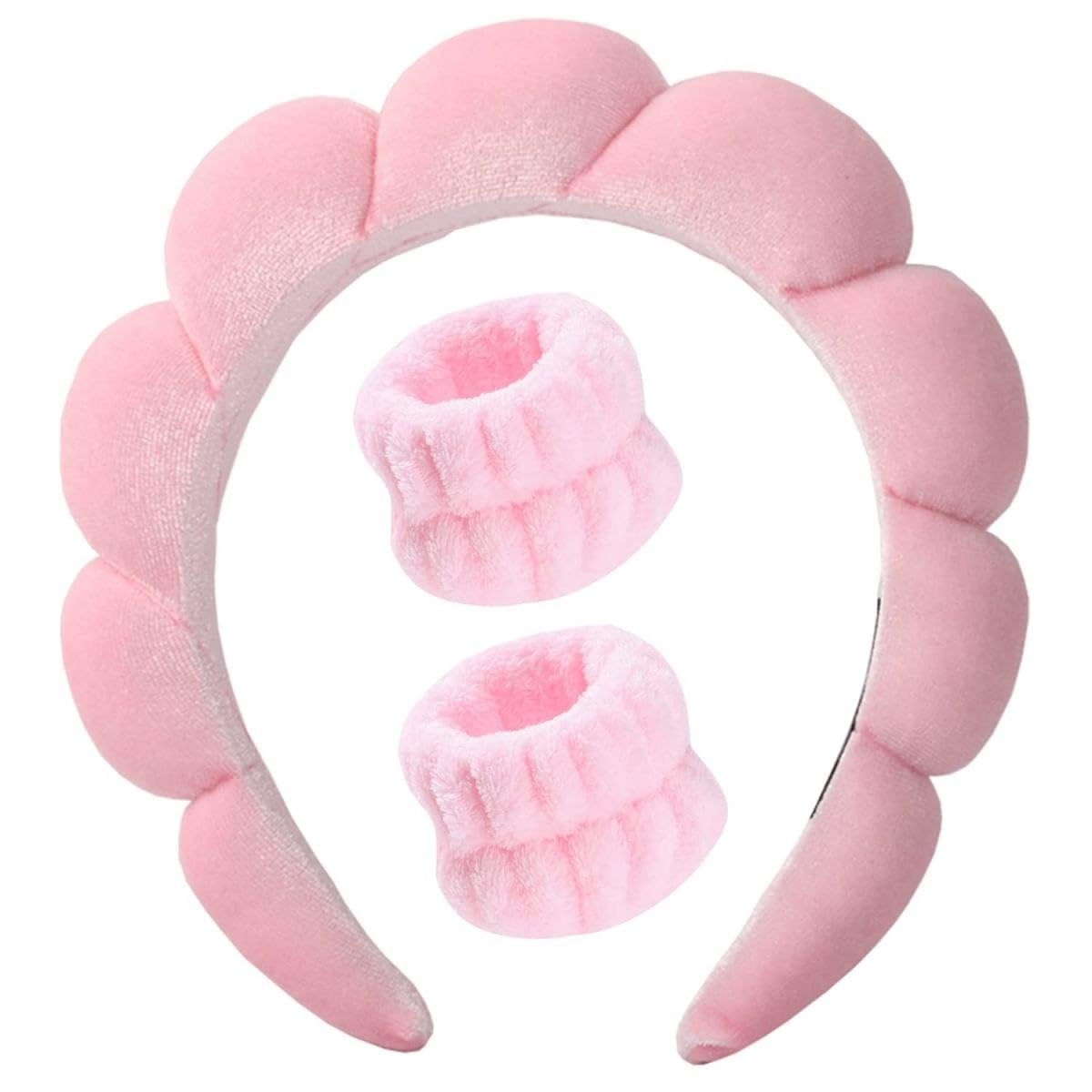 Pitreshwar Spa Hairband for Women & Girls | Super Soft Sponge Headband for Facial, Makeup, Skincare, Face Wash & Beauty Routine | Comfortable Non-Slip Hair Band (Pink)-image-13