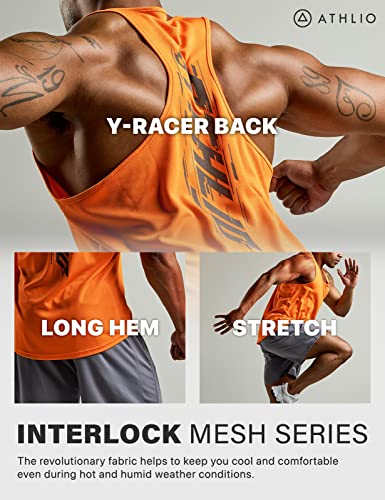 ATHLIO Men's Dry Fit Muscle Workout Tank Tops, Y-Back Bodybuilding Gym Shirts, Athletic Fitness Tank Top4