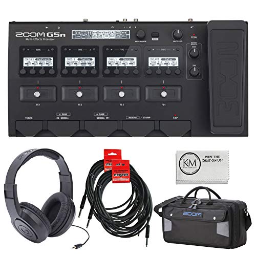Zoom G5n Multi-Effects Processor + Zoom SCG5 Carry Case + Two 18.6' Instrument Cables (4 items)