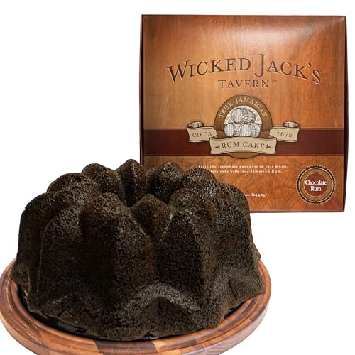 Wicked Jack’s Tavern 33 oz True Jamaican Chocolate Rum Cake Gourmet Dessert for Holidays, Birthdays, Thank You Gifts & Gift Baskets