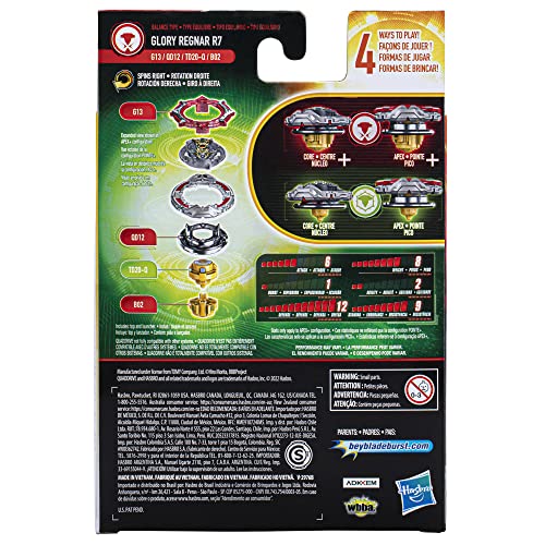 Image of Beyblade Burst Quaddrive Glory Regnar R7 - Spinning Top Starter Pack Toy, Battling Game Top Toy with Launcher for Kids Ages 8+, Original by Hasbro