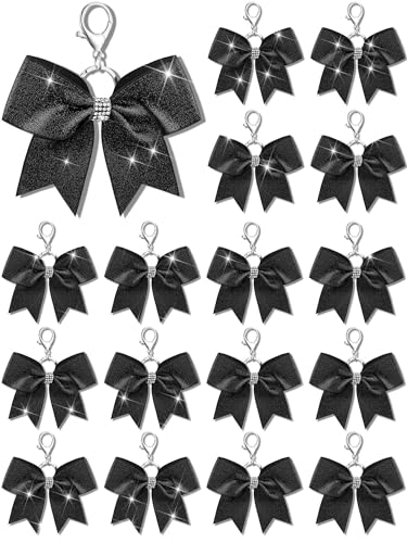 Image of Tondiamo Cheer Bow Keychain Cheer Keychain with Rhinestones Cheerleader Keyrings for Team Gift Cheerleading Sports Accessory