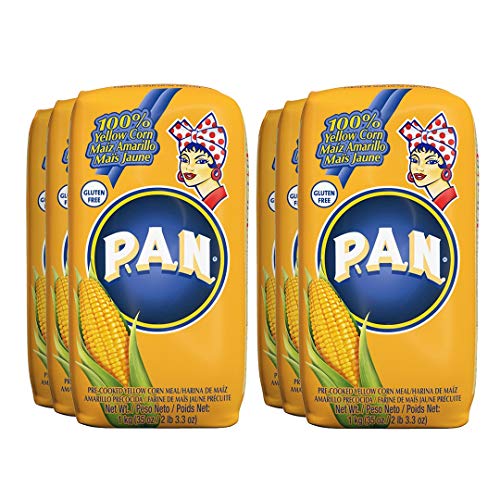 P.A.N. Yellow Corn Meal Precooked Gluten Free and Kosher Flour for Arepas, 1 Kilogram (35