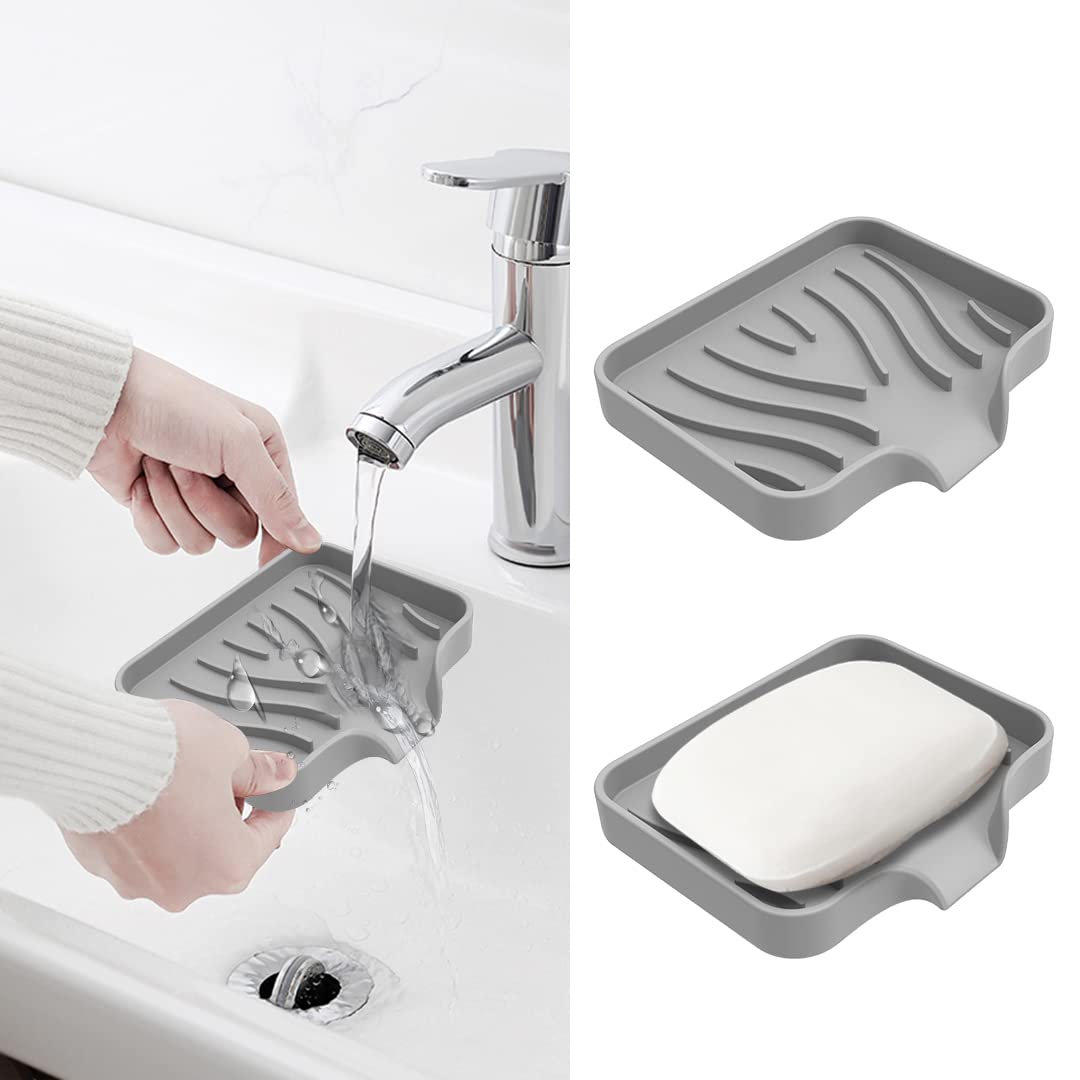 2er-Set Silikon-Seifenschalen Mit Ablauf – Praktische Ablage Für Dusche, Badewanne & Küche (Weiß + Grau) 2er-Set Silikon-Seifenschalen Mit Ablauf – Praktische Ablage Für Dusche, Badewanne & Küche (Weiß + Grau)