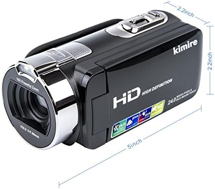 kimire Vlogging Camera Video Camera Camcorder Digital Recorder, HD 1080P 24 MP 16X Powerful Digital Zoom Video Camcorder 2.7 Inch LCD with 270 Degree Rotation Screen (312P)