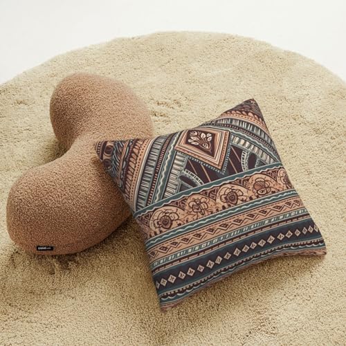 Housse de coussin en velours côtelé doux : l'élégance ethnique rétro