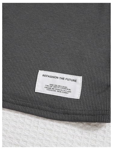 Image of Floerns Girl's 3 Piece Outfit Letter Patch Hoodie Jacket and Camisole Sweatpants Set Dark Grey 11Y