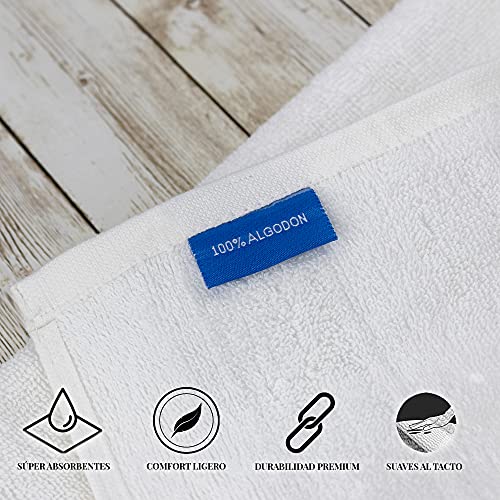 Toallas de tocador premium de algodón blanco con greca elegante para hostelería 4
