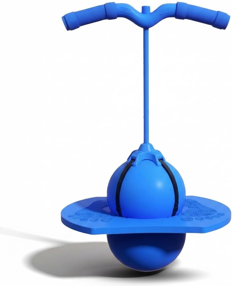 Balance Jumping Ball for Kids & Adults, Pogo Jumper with Handle and Ball Pump, Safe Non-Slip Indoor and Outdoor Toy
