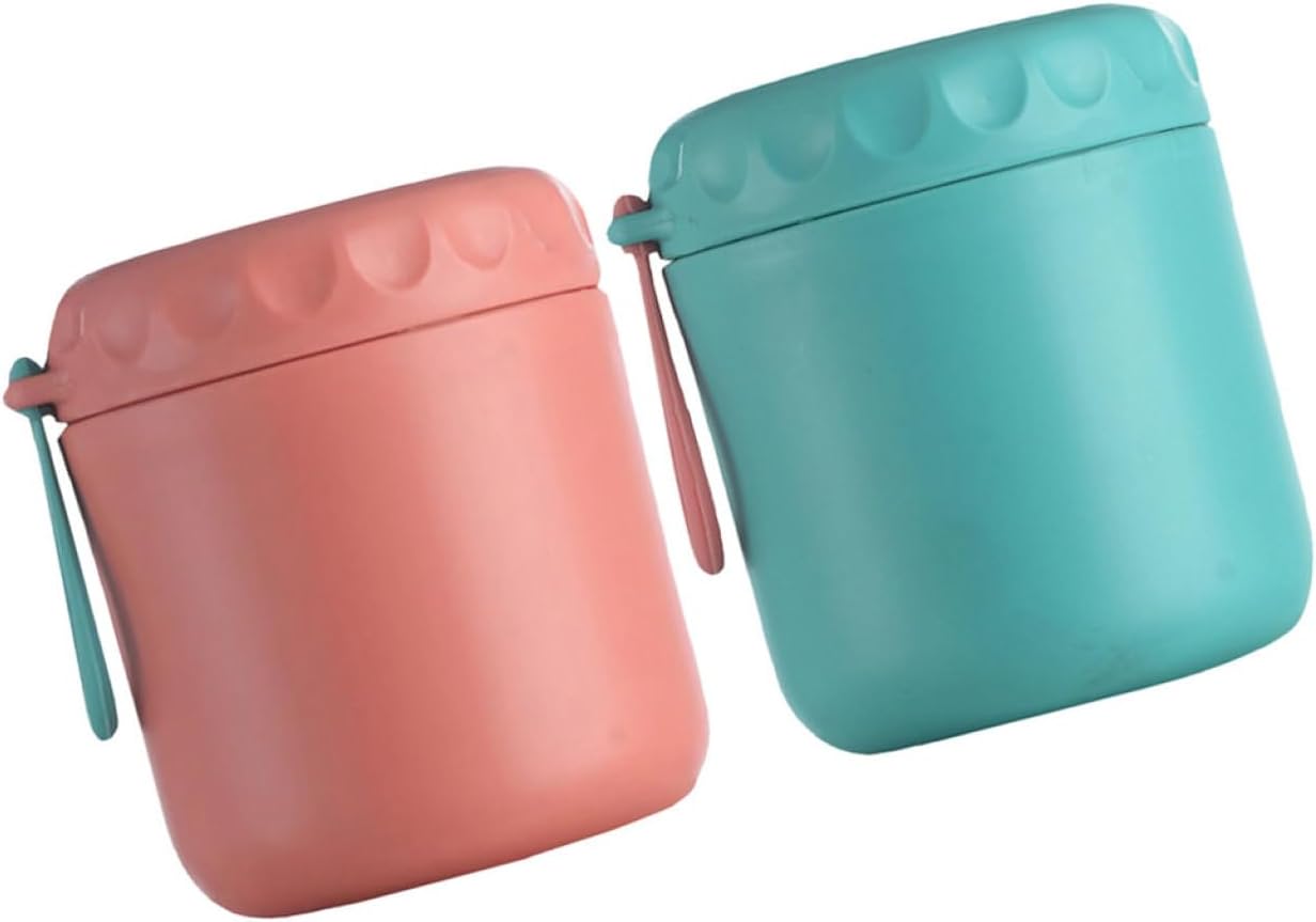 STOBAZA 2pcs Multi-purpose Soup Cup Thermal Insulation Food Jar for Breakfast Porridge and Rice Portable Lunch Containers with Leakproof Lid