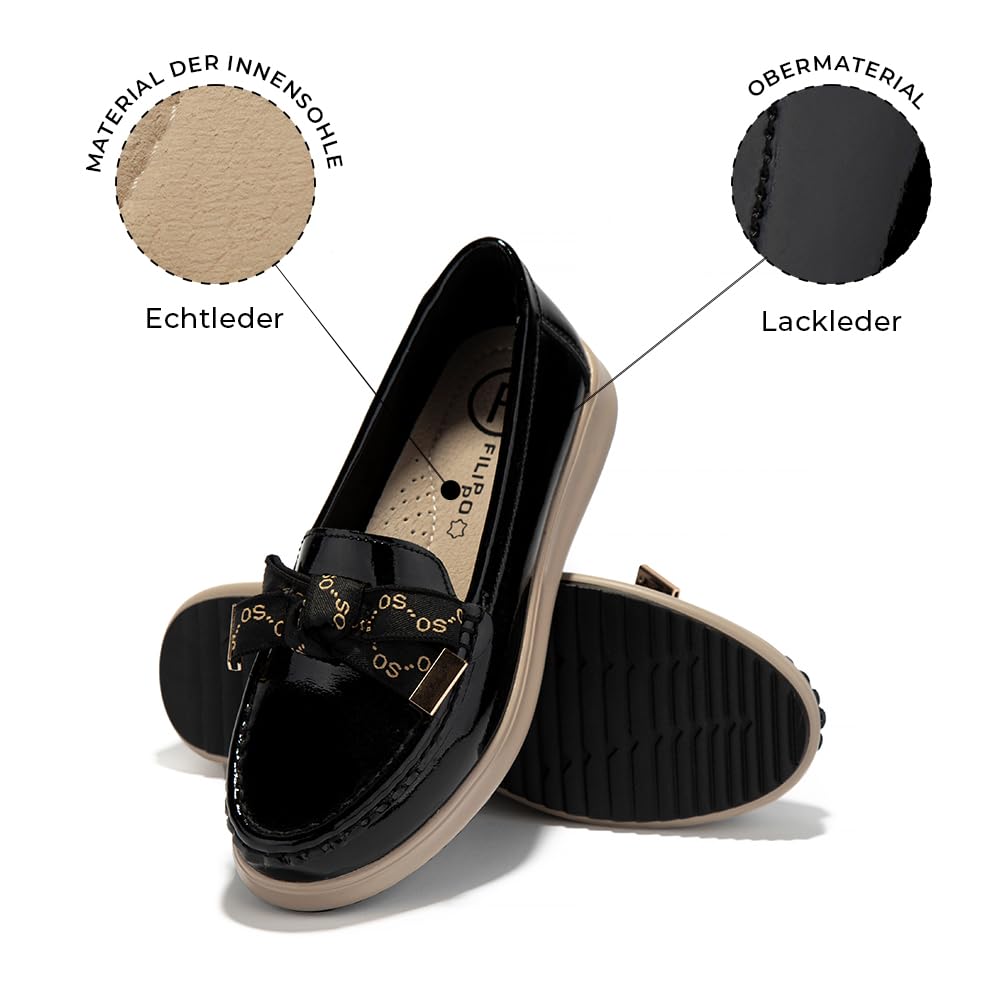 FILIPPO Plateau Loafer Damen Leder - Slipper & Mokassins Damen