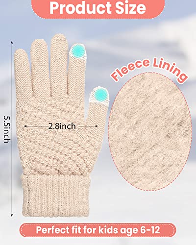 Chuarry 10 Pairs Kids Touchscreen Gloves Girls Winter Knit Gloves Kids Winter Gloves Warm Sports Gloves for Girls Boys Outdoor Running Cycling (Multicolor)2