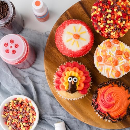 Image of Sweets Indeed Sprinkles, 4 Pack, Edible Sprinkle Mix, Perfect for Cake Decorations, Baking, Ice Cream, Cookies, Cupcake Topper (Fall)