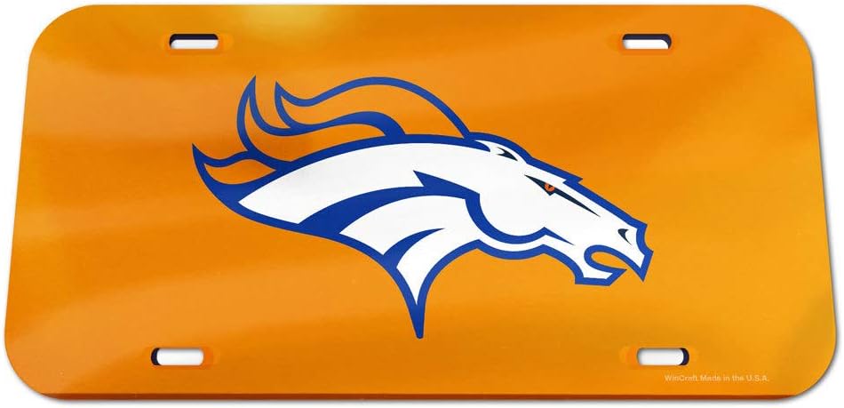Wincraft NFL Denver Broncos 12529115 Crystal Mirror License Plate, Black