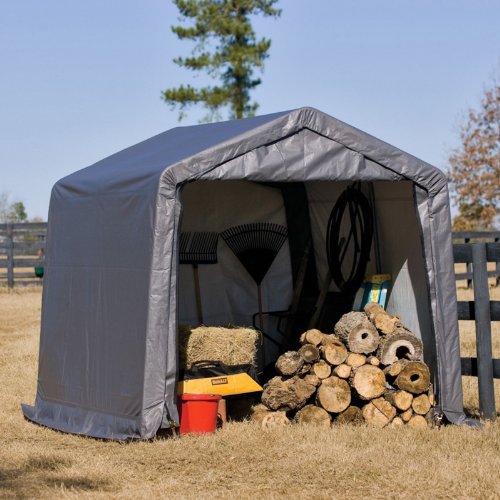 ShelterLogic 10' x 10' Shed-in-a-Box All Season Steel Metal Peak Roof Outdoor Storage