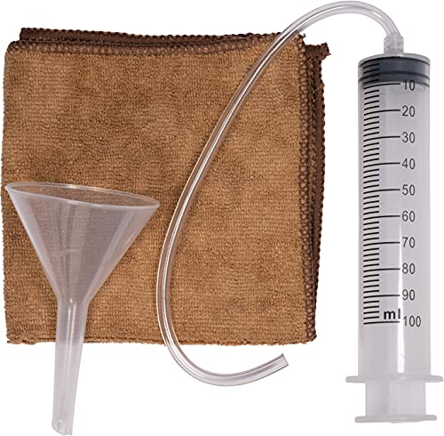 Güde 95367 RM Ölwechsel-Kit (Trichter, Öl-Spritze, Mikrofasertuch 30x30 cm)