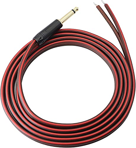 1 4 TS to Bare Speaker Wire Audio Cable to 6.5mm Male Mono Adapter to Replace Open Gold-Plated 14AWG OFC TS Speaker Wire Amplifier Jumper 6.5feet Suitable for DJ Applications DIY Other connectors