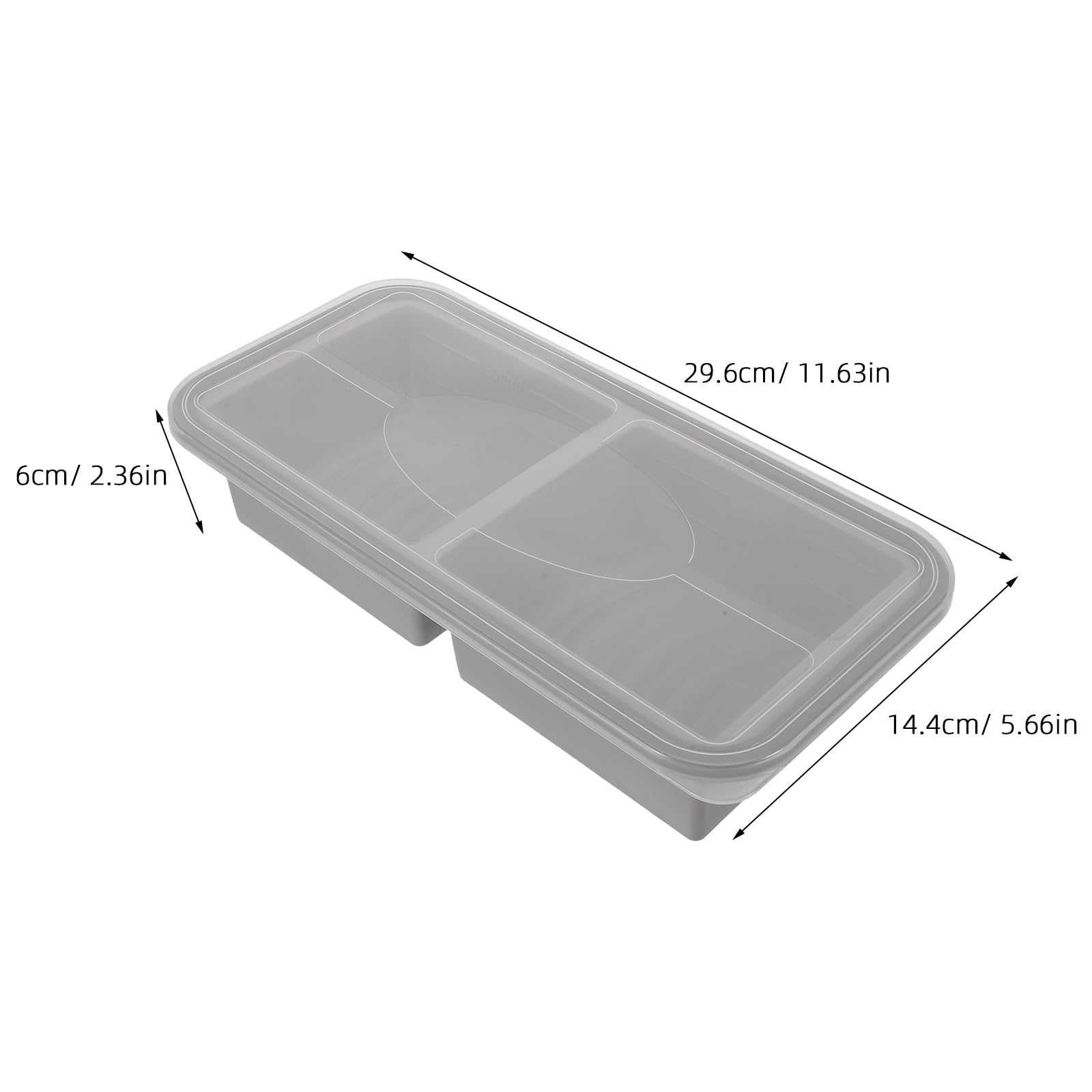 Ipetboom Stampo in Silicone per Gelatina Rettangolare a 2 Scomparti | Coperchio, Bordo con Metallo Integrato, per Raffreddamento e Dolci Festivi