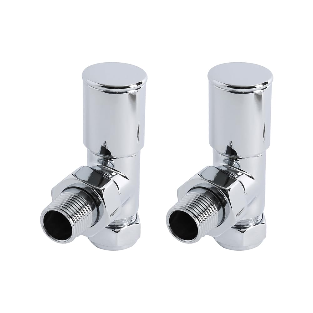 Milano Chrome Angled Radiator Heated Towel Rail Valves
