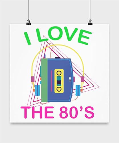Funny Retro Wall Art - 80s Lovers - 13x13 Poster Print - Nostalgic Decor