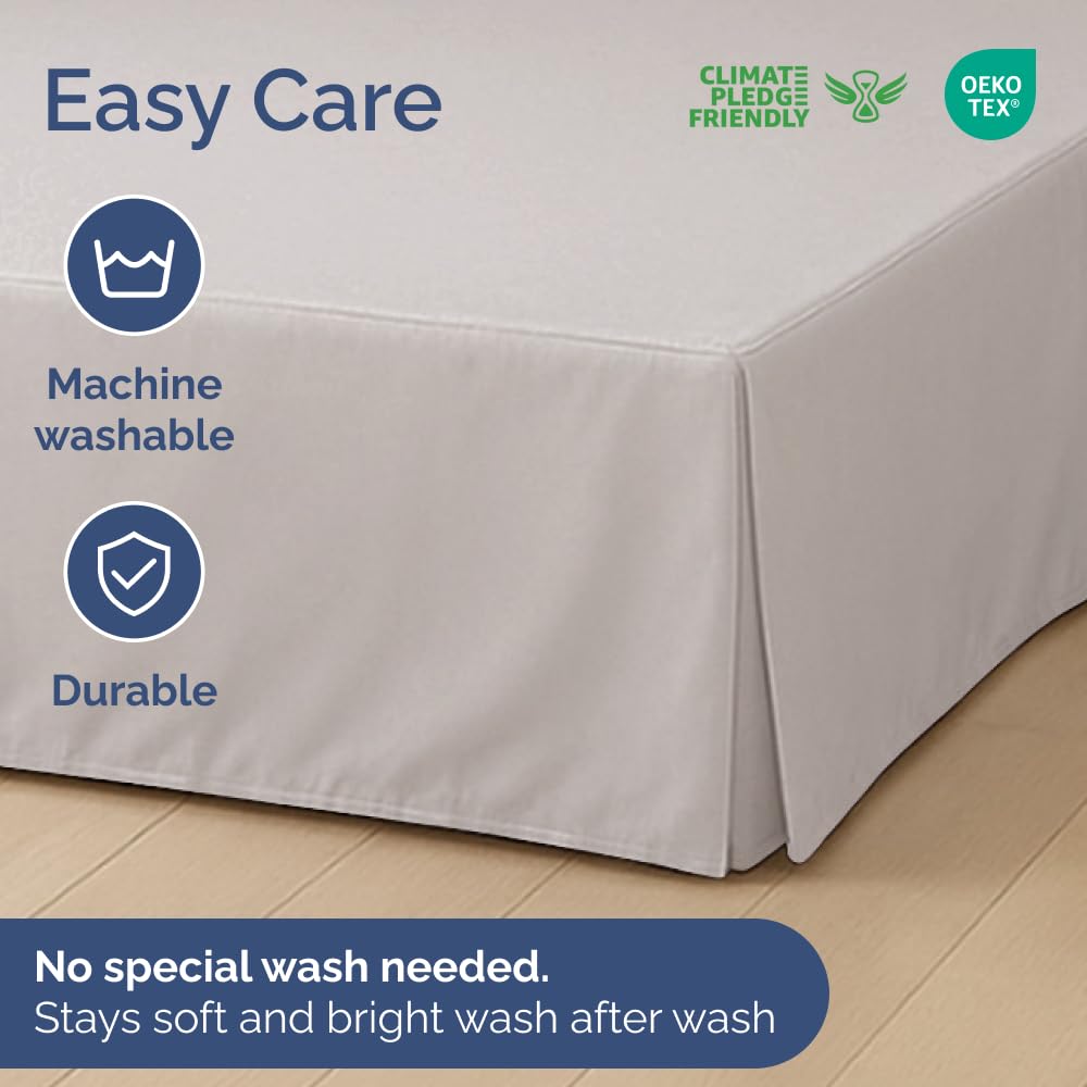 Cache-sommier plissé à 3 côtés – Très grand lit – Ultra doux, facile à installer avec une chute de 30,5 cm, résistant aux plis et à la décoloration, pour femmes, hommes, enfants, adolescents – Gris