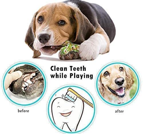 Image of Foodie Puppies Durable Pet Teeth Cleaning Chewing Biting Knotted Small Puppy Toys | 8-Shaped Durable Dog Training Toy for Medium Dogs with Natural Cotton (Shackle Rope Toy) | (Color May Vary)