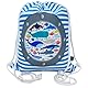 HECKBO Kinder Turnbeutel Mädchen Junge - Fisch Motiv mit Bullauge inkl. Plastikfenster - 33x26cm - Kindergarten, Kita, Krippe - Rucksack, Beutel, Sporttasche