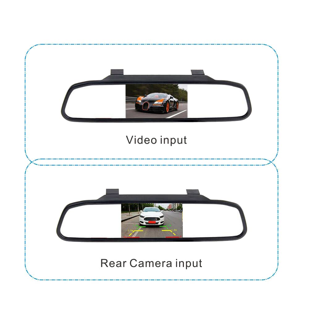 Le Moniteur de RéTroviseur CaméRa Tableau de Bord DVR de Voiture de 4,3 Pouces Prend en Charge L'Affichage LCD de CaméRa de Tableau de Bord de L'Enregistreur VidéO Bidirectionnel