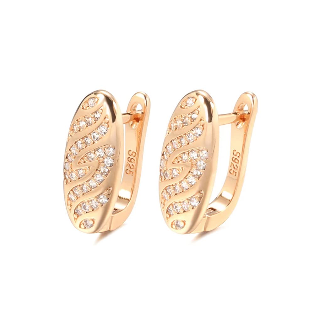 Shining Diva Fashion 18k Rose Gold Plated Latest Stylish Copper Zircon Earrings for Women and Girls (rr12846er) (B09ZP4SQH2) Amazon Price History, Amazon Price Tracker