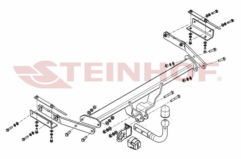STEINHOF Nuovo gancio di traino estraibile orizzontale compatibile con Juke 07.2014-2020 con 13-poli kit elettrico universale
