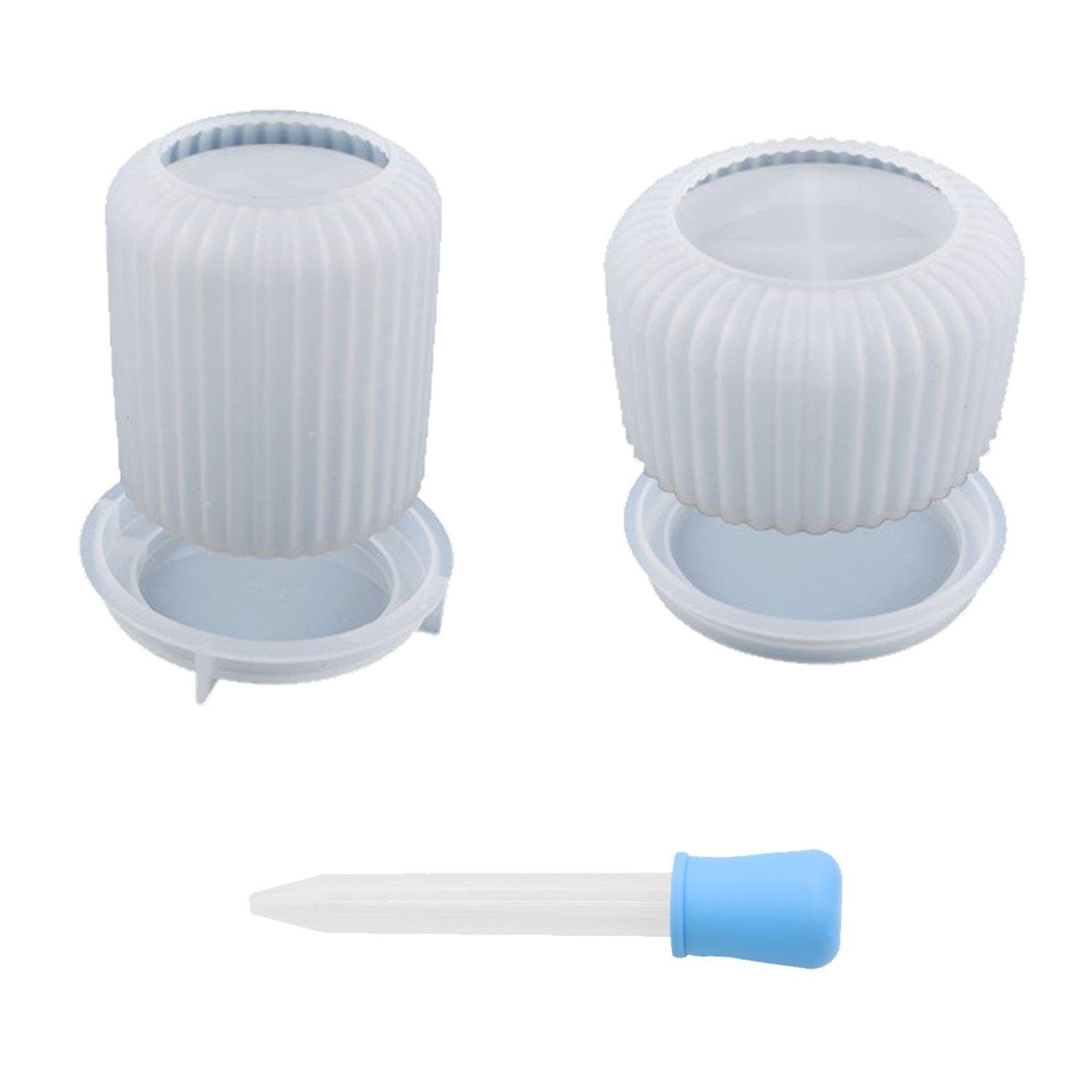 CYNOSURETECH 2 Cylindrical Molds And 1 Silicone Dropper, Diy Handicraft Accessories, Silicone Casting Mold, Resin Ornament Making