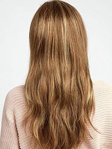 Miles of Style Wig Color SS23/61 SHADED CREAM - 15" Mid-Back Length Long Soft Layers Sculpted Waves Heat Friendly Synthetic Lace Front Part Bundle MaxWigs Hairloss Booklet