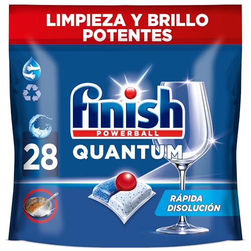 Finish Powerball Quantum Max - Pastillas para el lavavajillas - formato 27 unidades, El embalaje puede variar