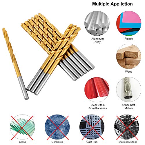 image for AimmiNate 60 PCS Mini Drill Bits Set, 1/8 1/16 3/64 5/64 3/32 7/64 Sma