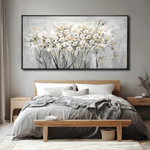 Image of VAYIMDH Green Wall Art Flowers Wall Decor Floral Paintings Extra Large Artwork Arts Nature Pictures for Home Office 36 inchx70 inch