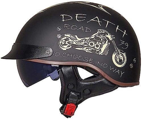 Casque de moto à profil bas style jet pilot avec écran de protection L