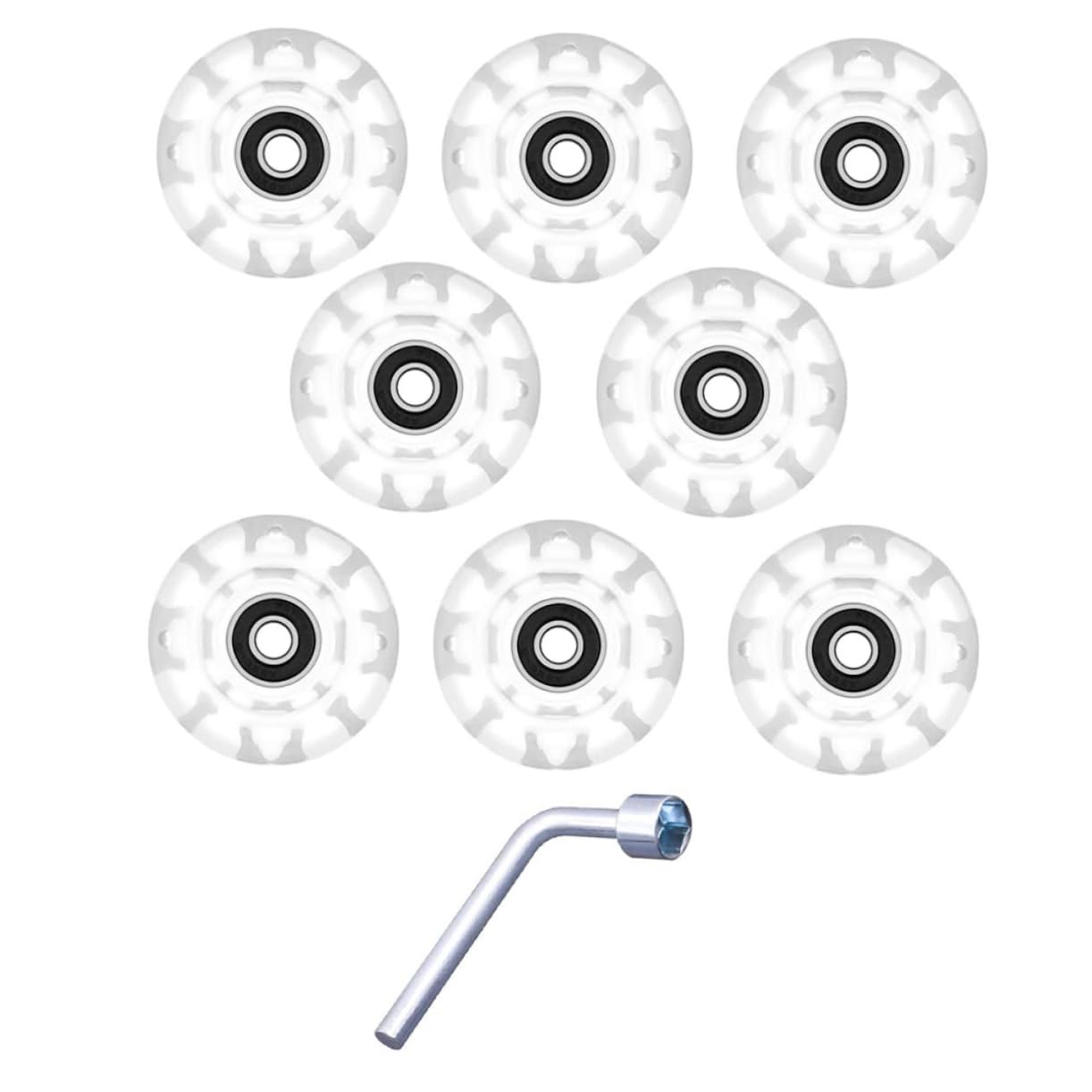 Parliky Skate Wheels for Roller Skates Double-row Light-up Outdoor Wheels Skating Supply for Ages