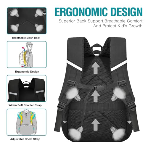 School Backpack For Boys,Gamer Kids Backpack For Elementary Middle School Student Age 6-14,17″ Video Game Bookbag For Laptop4