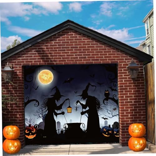 Fondo de Halloween de Brujas Espeluznantes para Fachadas Grandes 6
