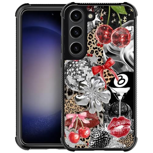 Coque Samsung S23 antichoc guépard rétro housse de protection collage coquette