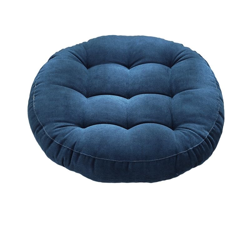 Großes rundes Sitzkissen für Kinder und Erwachsene, 55 cm, weiches Kissen für Yoga, Wohnzimmer, Büro, bequemes Sitzen, blau, perfekt für Stühle und Räume