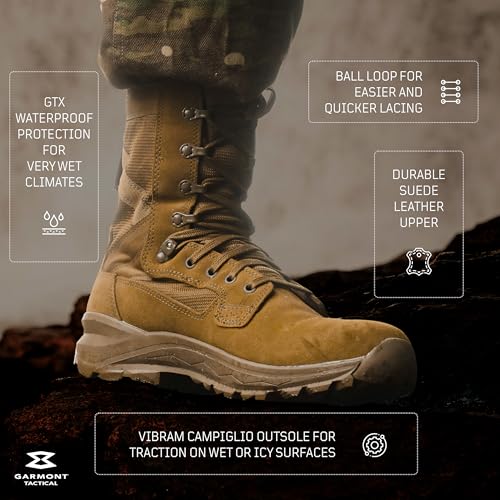 GARMONT TACTICAL T8 Extreme EVO GTX Military Combat Boots for Men and Women, Army, Air Force, AR670-1 Compliant, Waterproof Insulated Outdoor Footwear, Suede Leather Shoes, Size 12 Medium by GARMONT - Used condition - Image 4