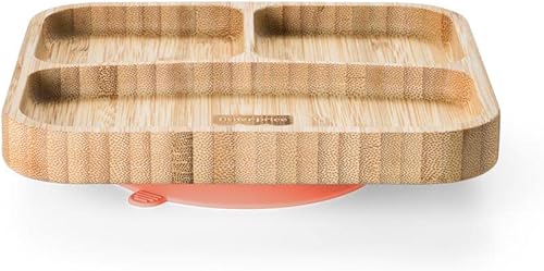 Prato Quadrado com Divisórias e Ventosa Bam N' Boo 6+M Rosa Fisher Price - BB1173