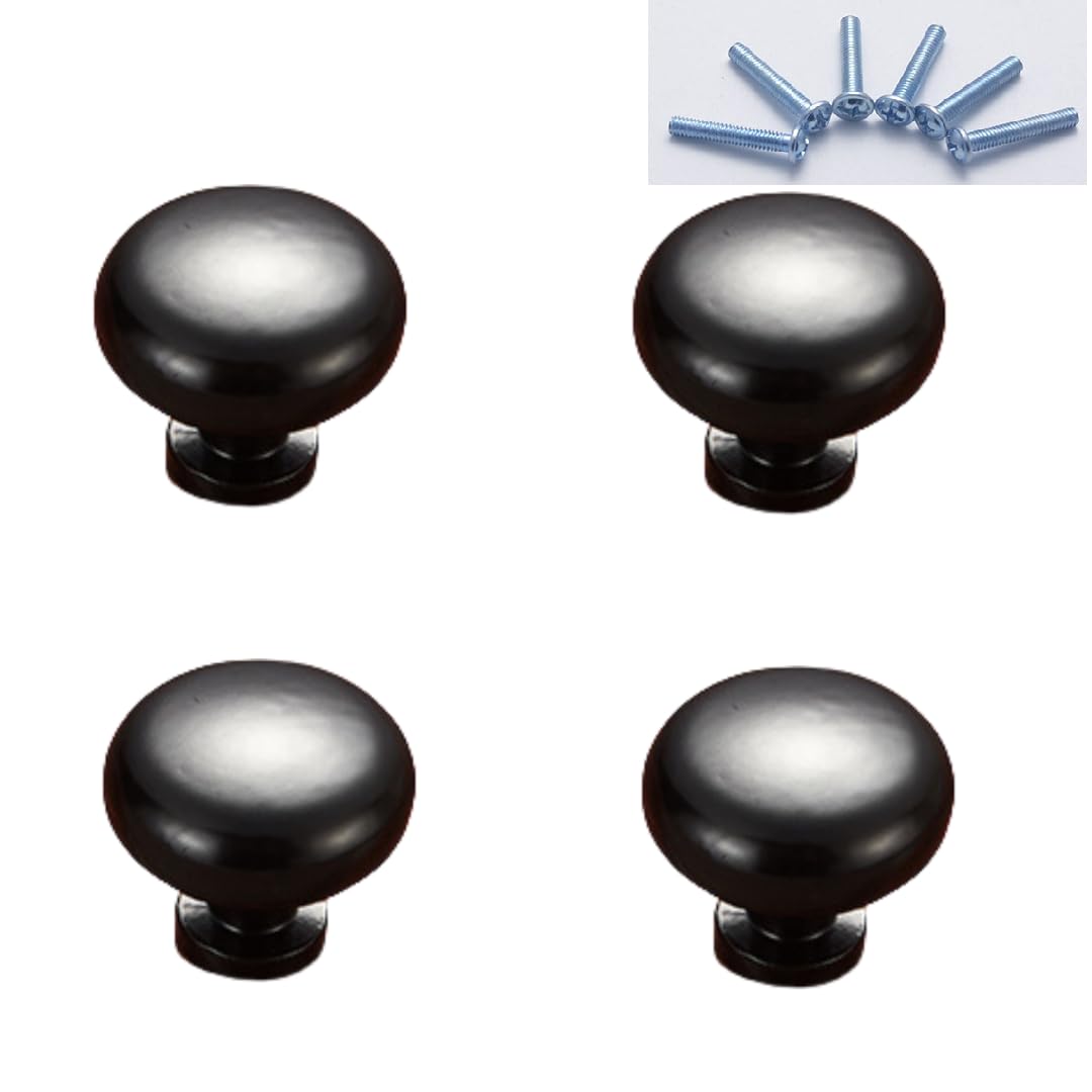 NLQCSXWEP Zinc Alloy Cabinet Bow Handle, Zinc Alloy Cabinet Drawer Furniture Door Handles Black Pack of 4(4203-single Hole)