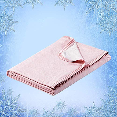 Elegear Couverture d'été 2 en 1,Couverture Froide Tissus Arc-Chill Japonais Légère et Confortable, Couverture Légère de Voyage pour Canapé, Enfant, Bébé,Bureau(Rose, 150 * 200) Cover