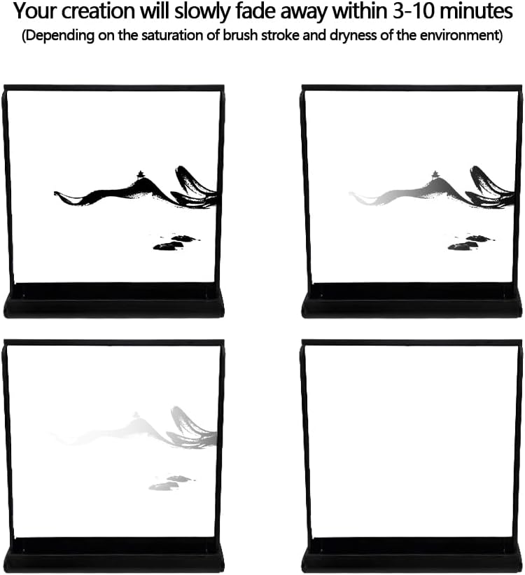 Mini Samadhi Board: Water Drawing Set for Painting, Sketching & Meditation with Natural Wood Brush & Yogic Stand Mess-Free Zen Mindfulness Art Gift for Adults Kids image 3