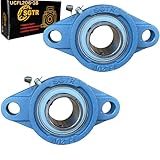 SGTR 2 Pack Premium UCFL206-18 Two Bolt Flange Pillow Block Bearing, Heavy Duty Industrial Grade,1-1/8