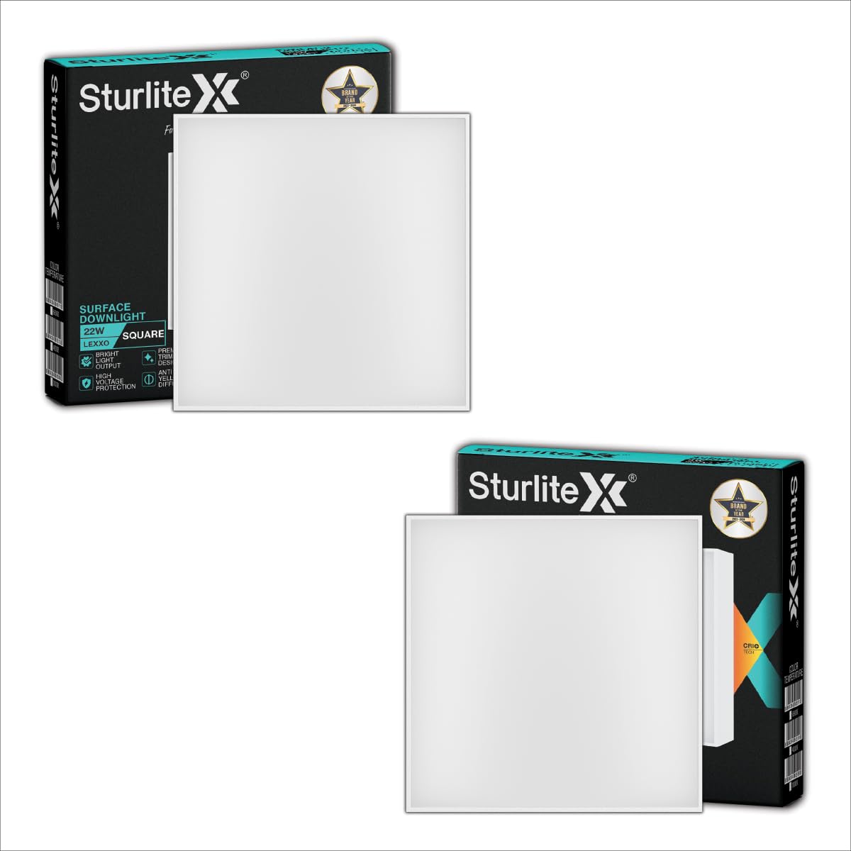 Sturlite Lexxo 22W Square LED Surface Light| 6500K Cool White Color Temperature| 1980 Lumens with CRI Tech for Accurate Color Representation - (Pack of 2)-image-34