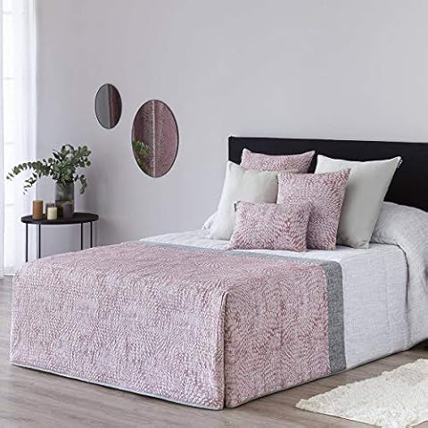 Confecciones Paula - Edredón conforter Palma - Cama 150Cm - Color Rosa Cover