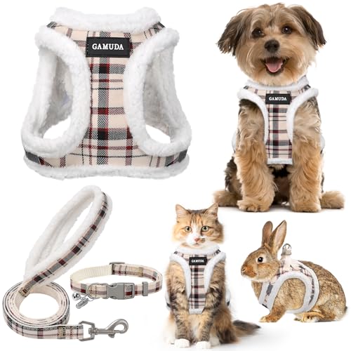 GAMUDA Small Dog Harness Collar and Leash Set, Step in